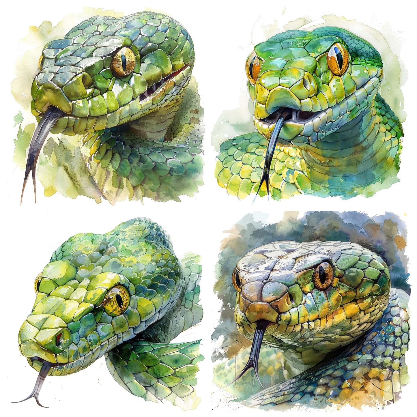 Snake Head Close Up Clipart Set (DDD006600)