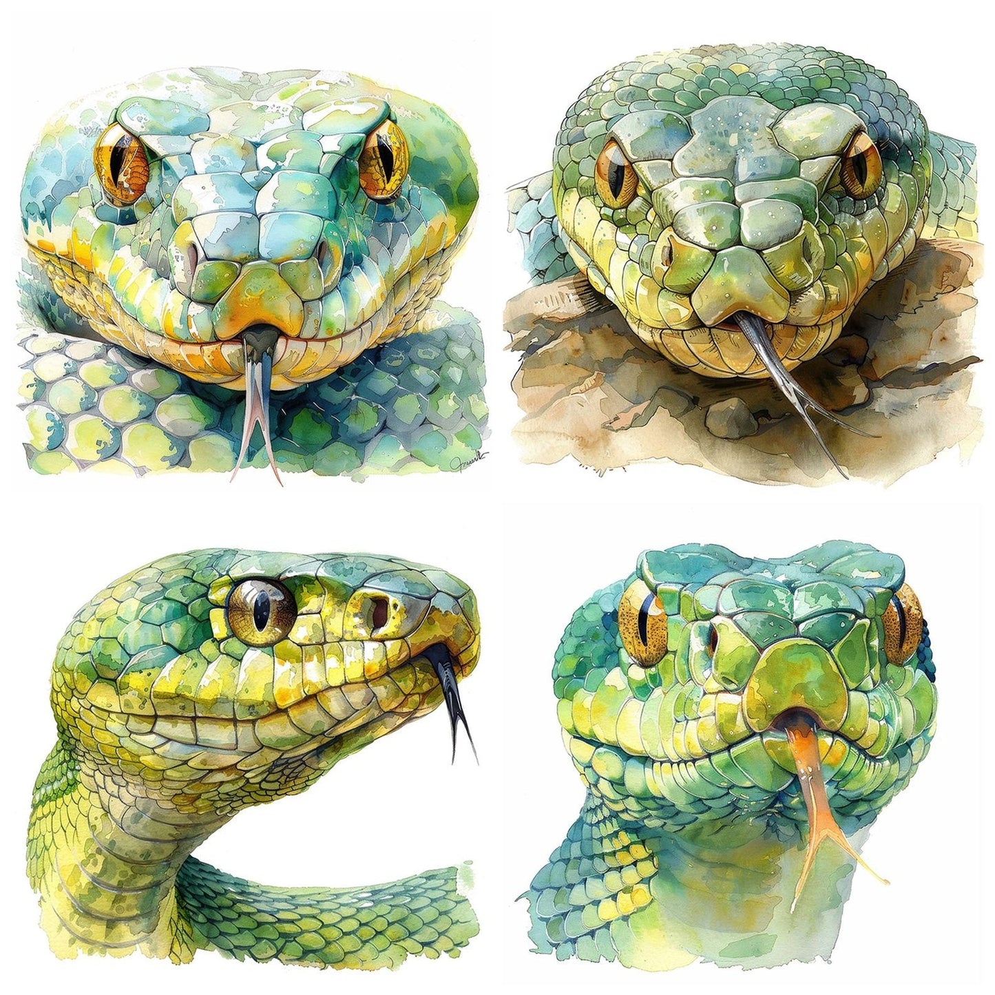 Snake Head Close Up Clipart Set (DDD006600)