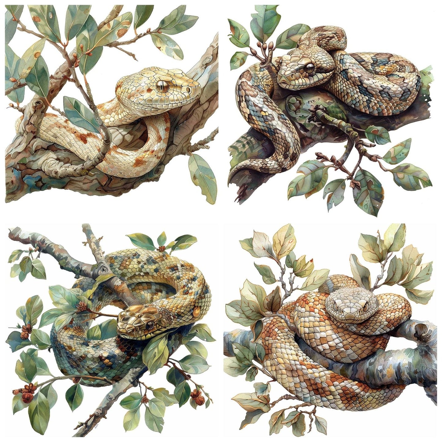 Snake in a Tree Clipart Set (DDD006601)