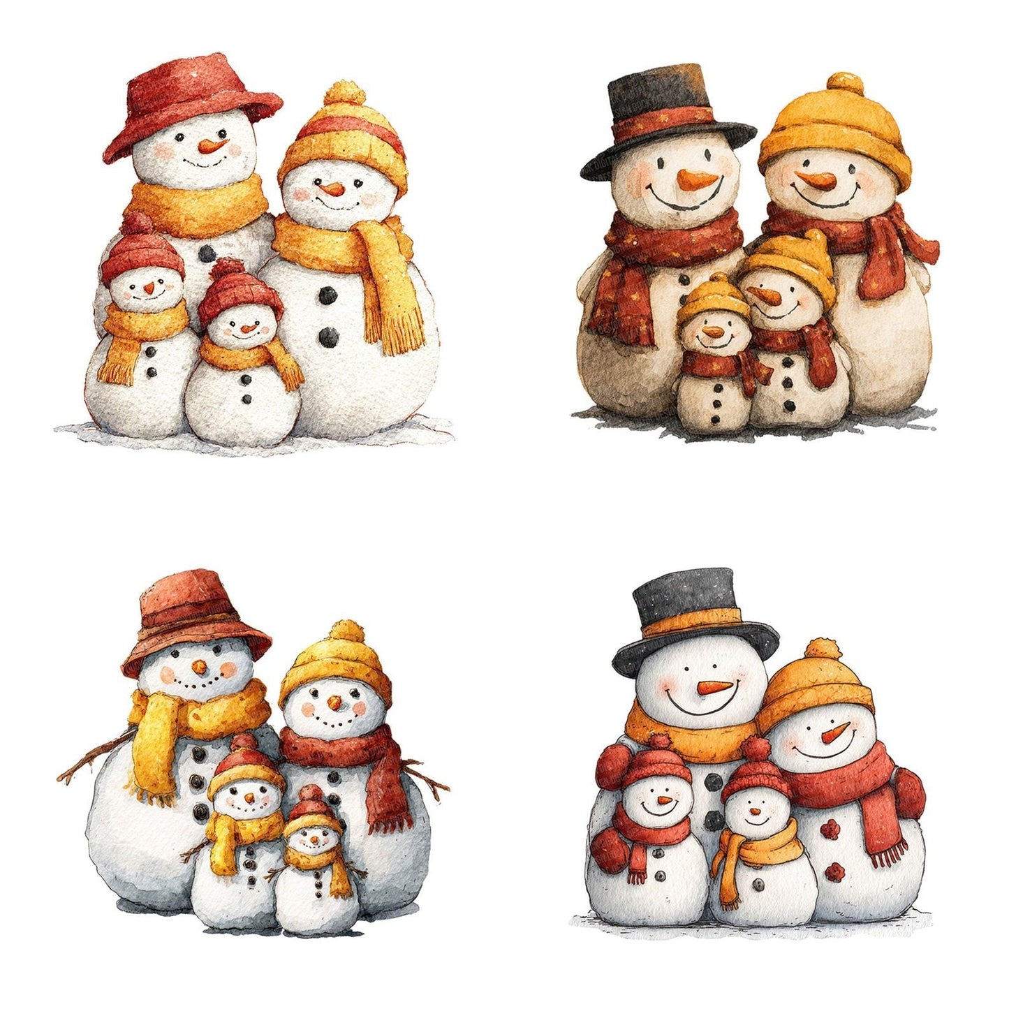 Snowman Family Four Clipart Set (DDD006608)