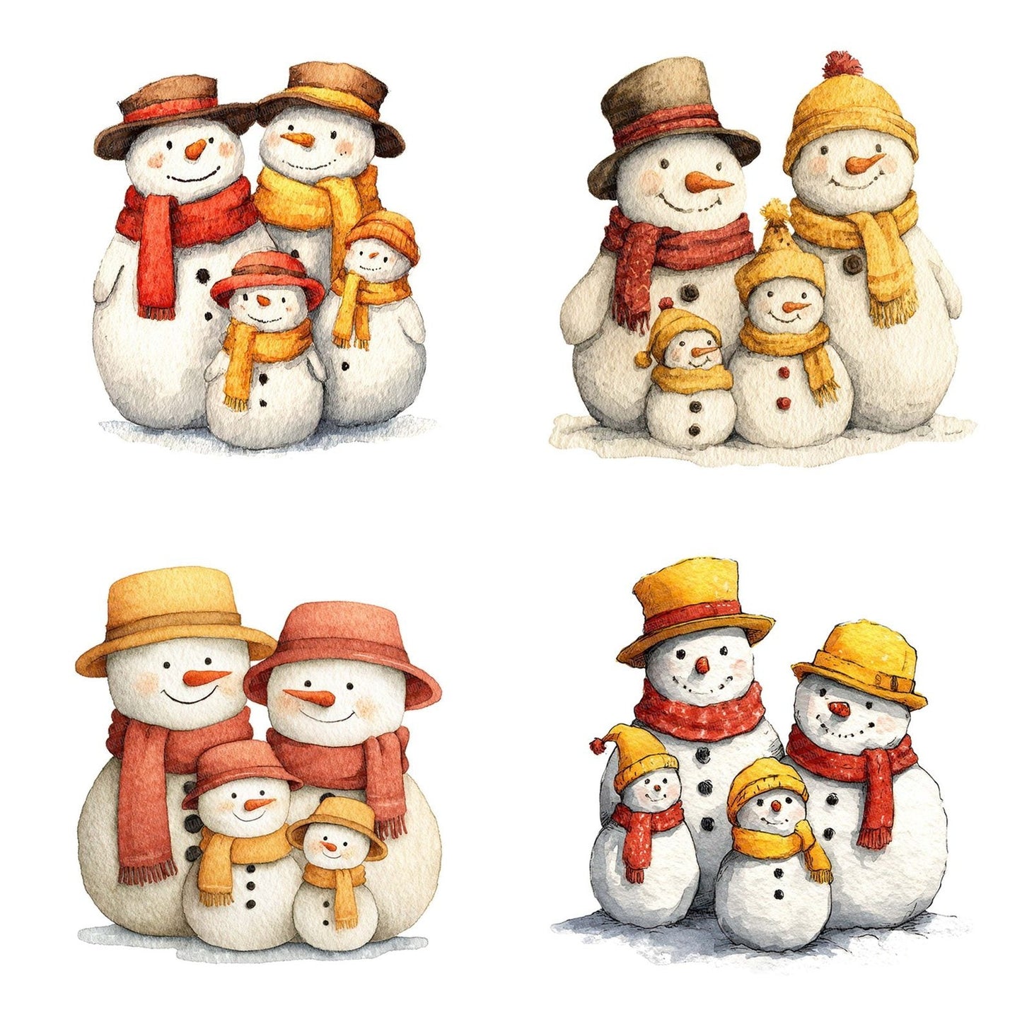 Snowman Family Four Clipart Set (DDD006608)