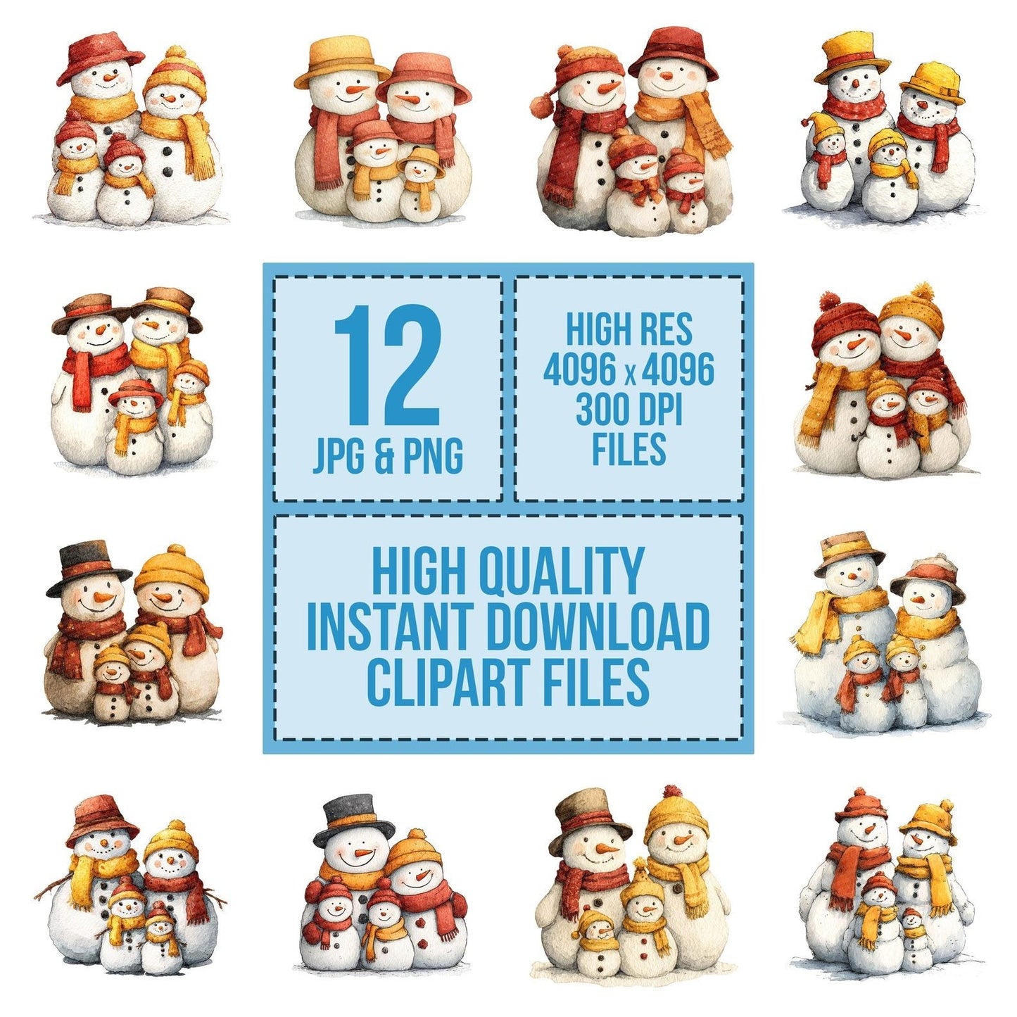Snowman Family Four Clipart Set (DDD006608)
