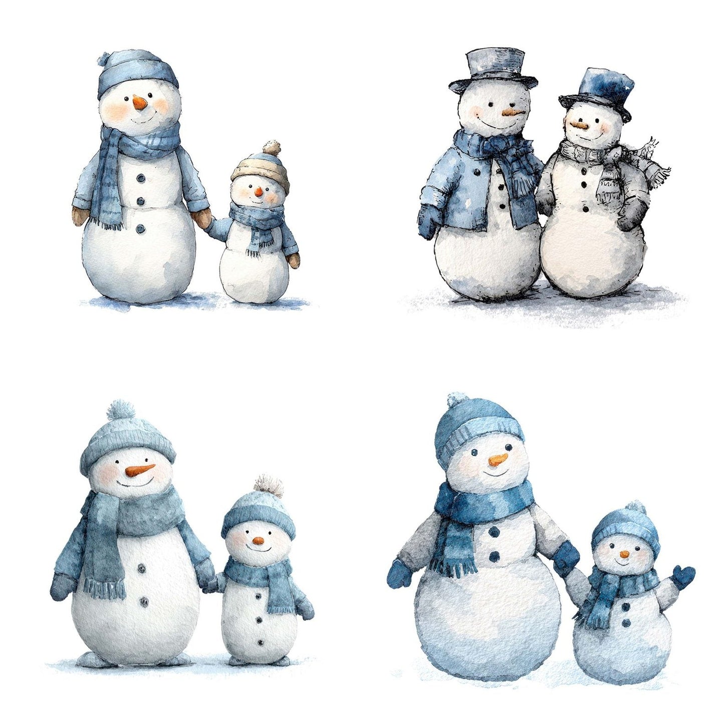 Snowman Family Pair Clipart Set (DDD006610)