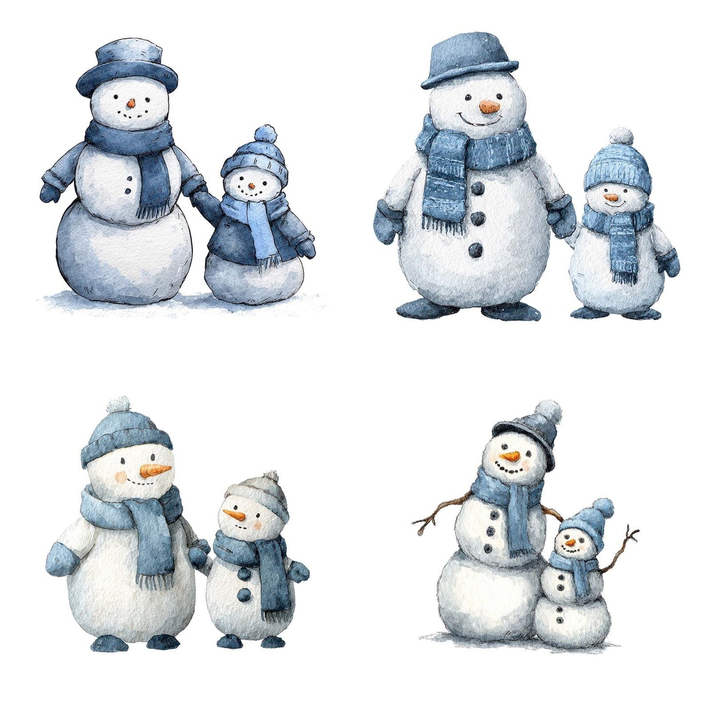 Snowman Family Pair Clipart Set (DDD006610)