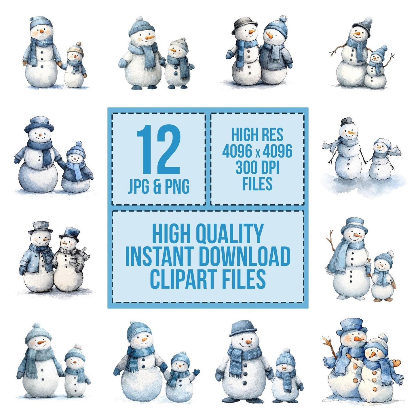 Snowman Family Pair Clipart Set (DDD006610)