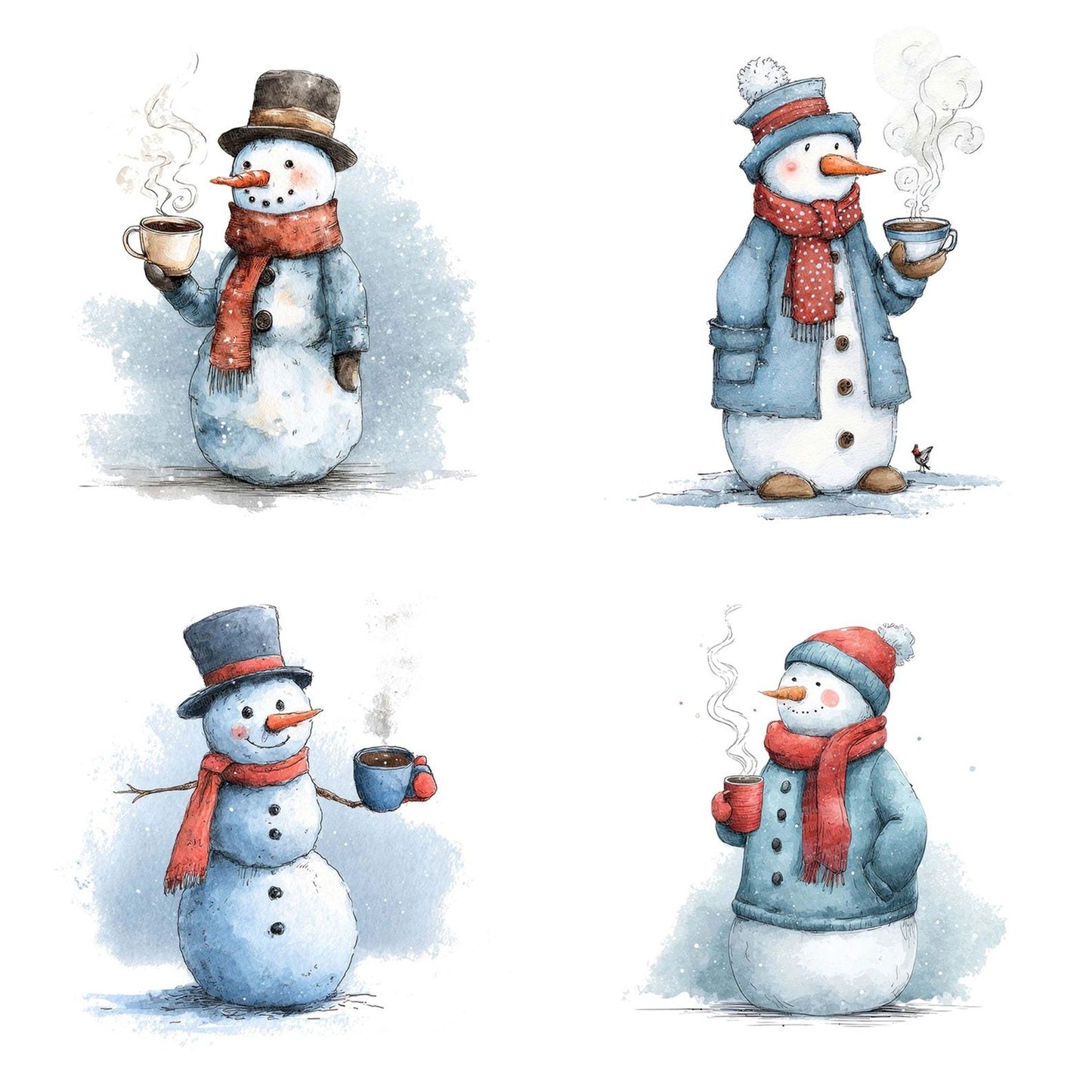 Snowman with Hot Cocoa Clipart Set (DDD006613)