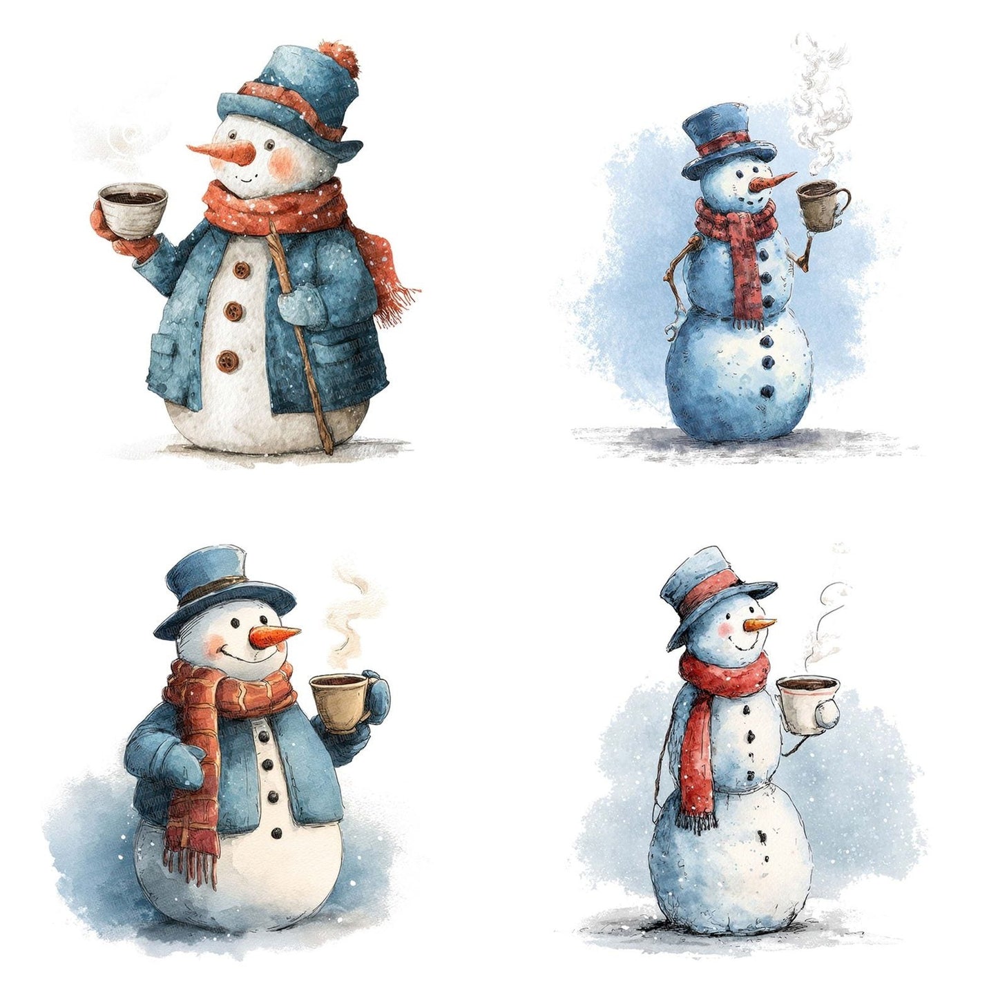 Snowman with Hot Cocoa Clipart Set (DDD006613)