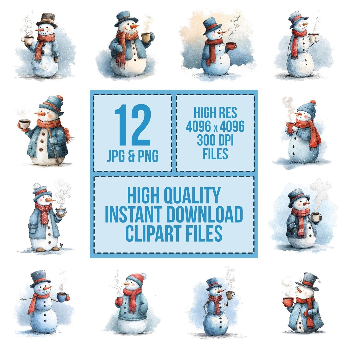 Snowman with Hot Cocoa Clipart Set (DDD006613)