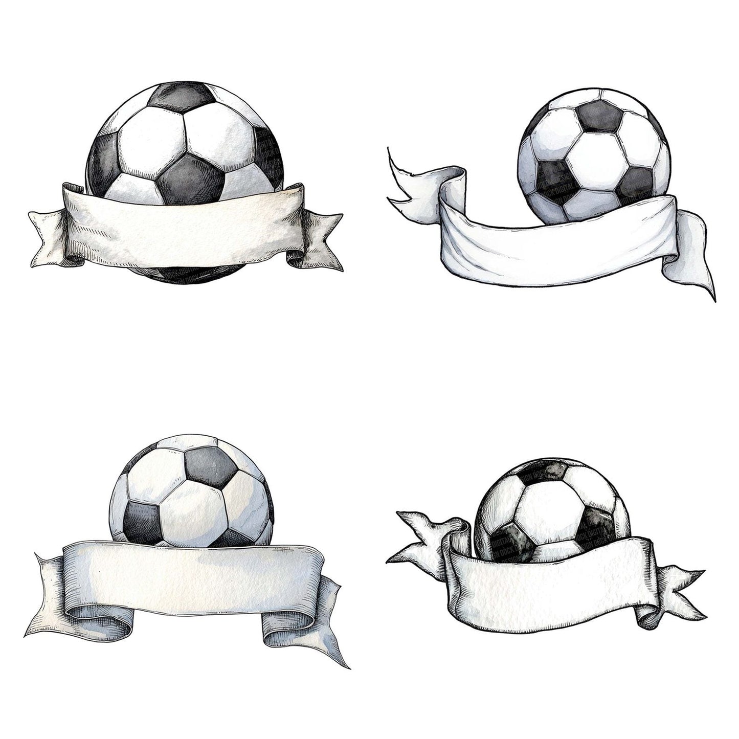 Soccer Banner Ball Clipart Set (DDD006617)