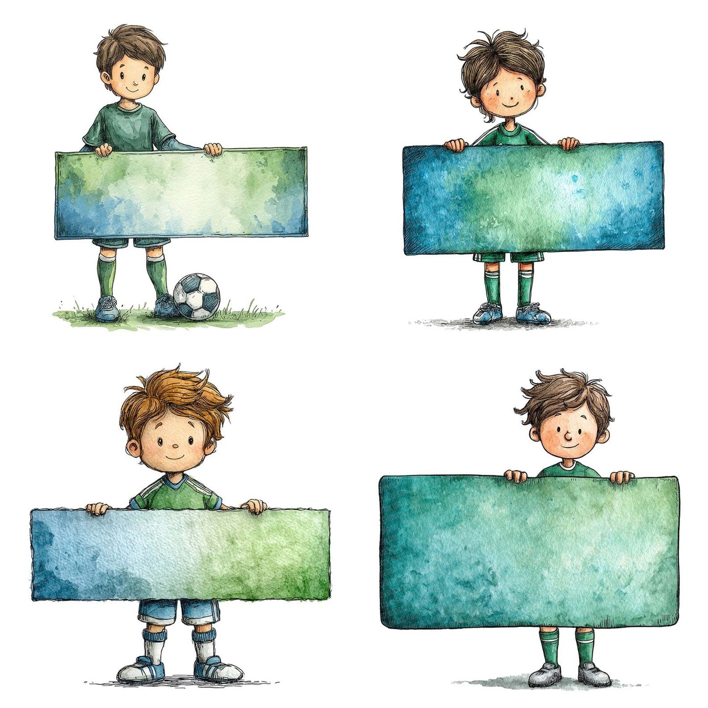 Soccer Player Banner Clipart Set (DDD006618)