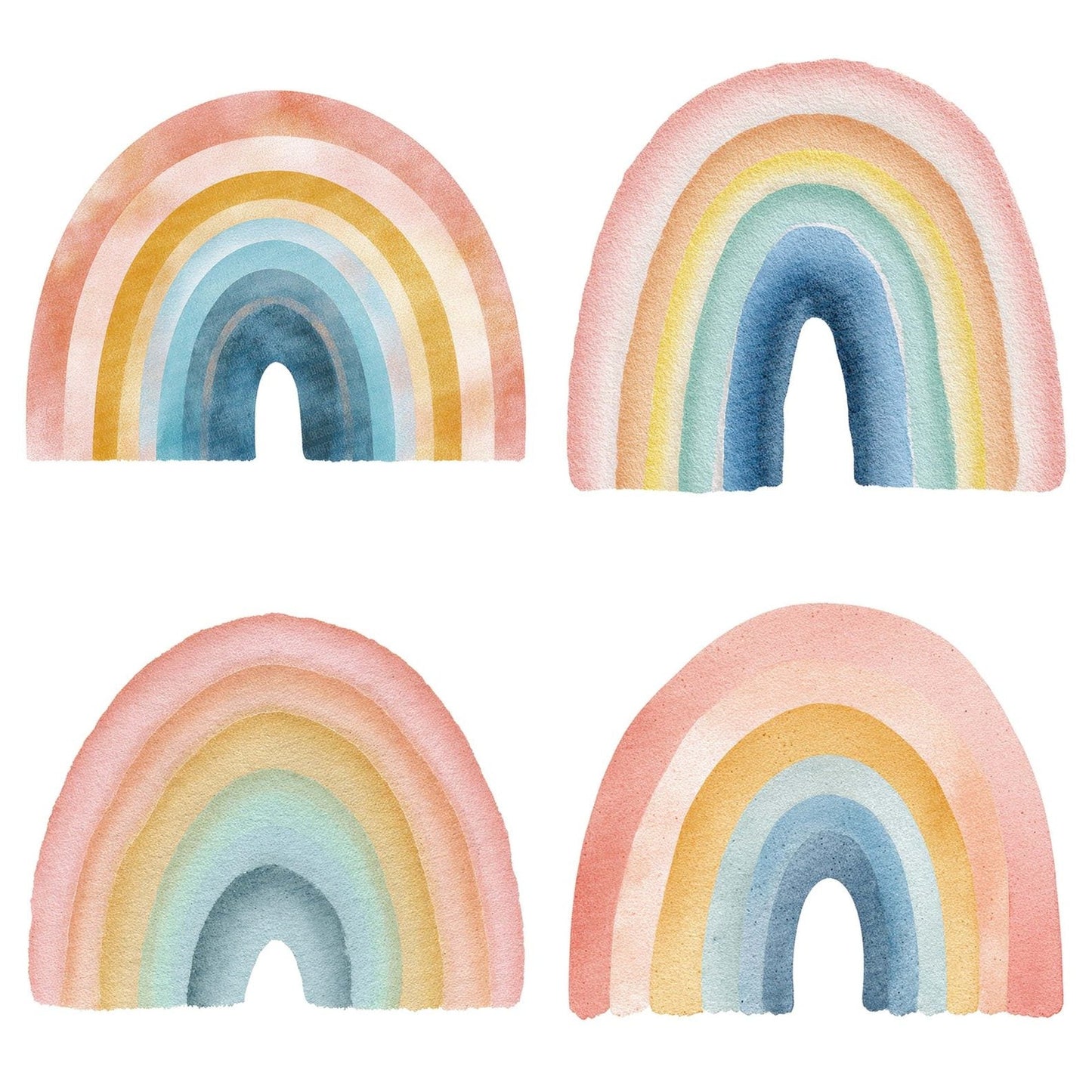 Soft Pastel Watercolour Rainbow Clipart Set (DDD006621)
