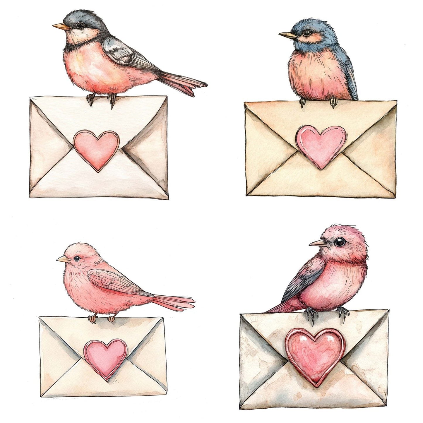 Songbird on Love Letter Clipart Set (DDD006625)