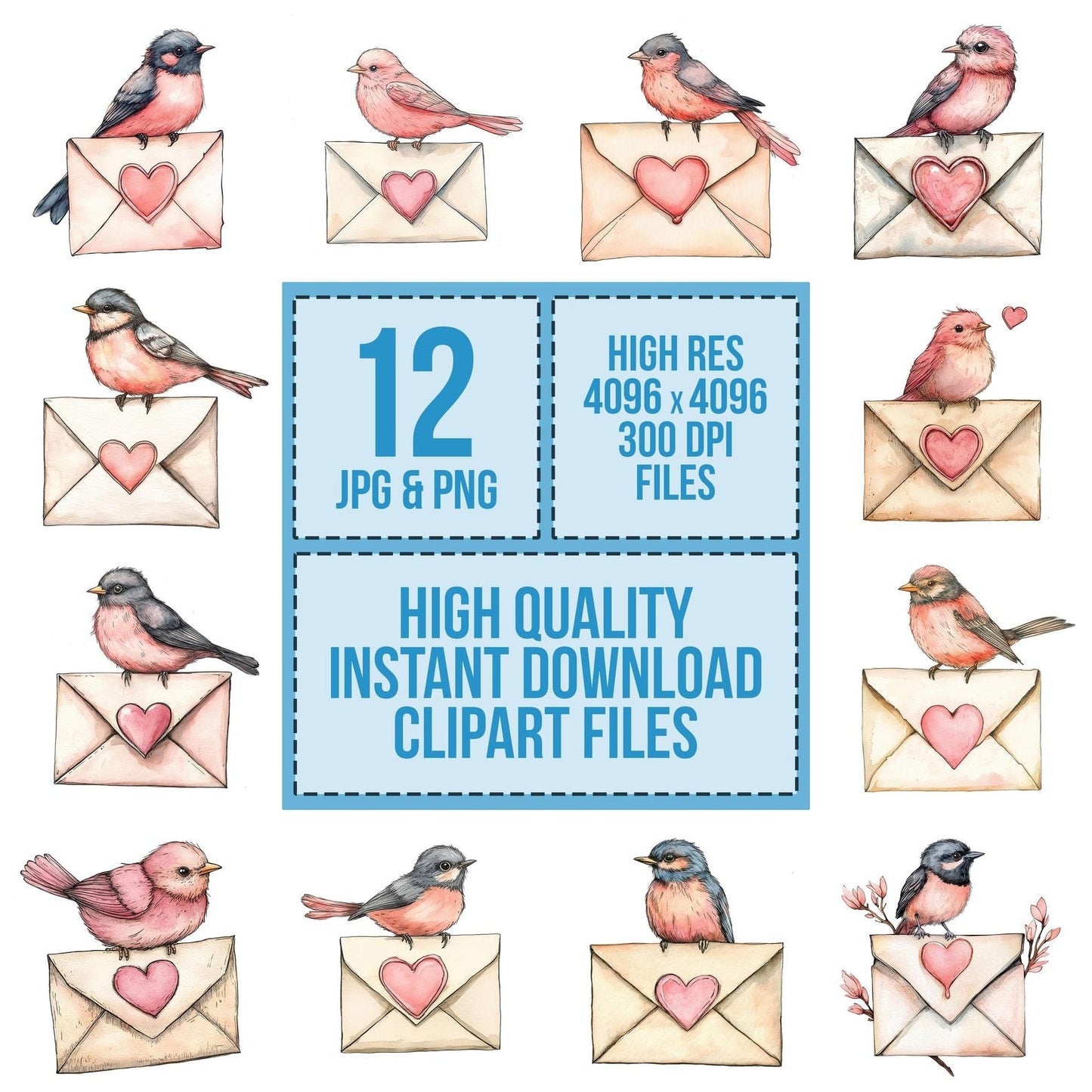 Songbird on Love Letter Clipart Set (DDD006625)