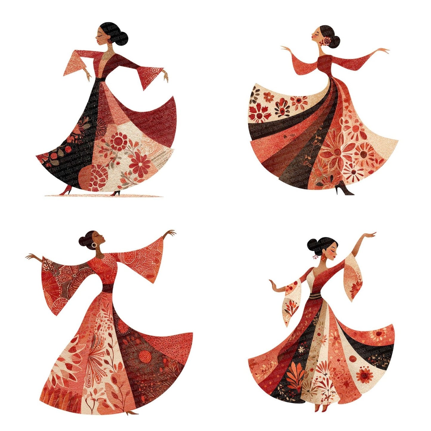 Spanish Folk Dancer Clipart Set (DDD006627)