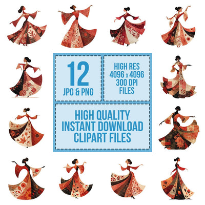 Spanish Folk Dancer Clipart Set (DDD006627)