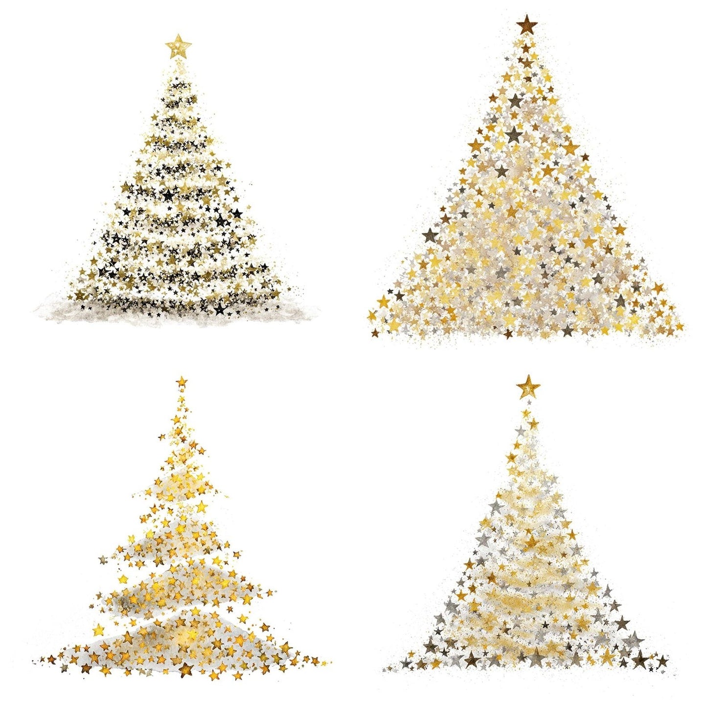 Star Spiral Christmas Tree Clipart Set (DDD006654)