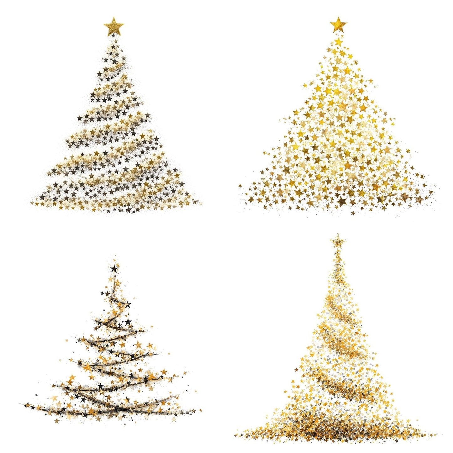 Star Spiral Christmas Tree Clipart Set (DDD006654)