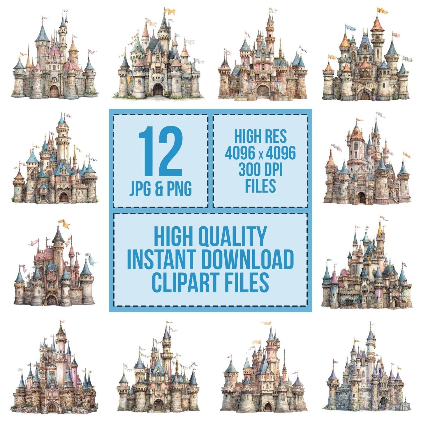 Storybook Princess Castle Clipart Set (DDD006666)