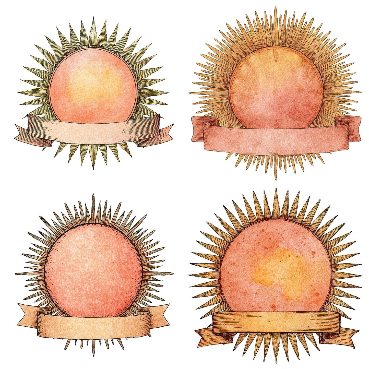 Sun Banner Clipart Set (DDD006676)
