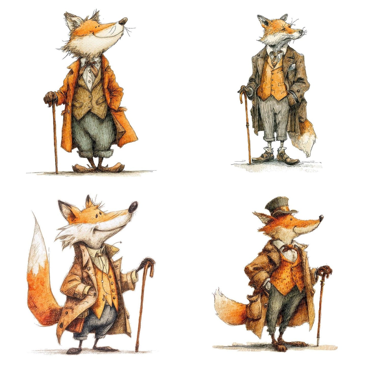 Talking Fox Character Clipart Set (DDD006692)