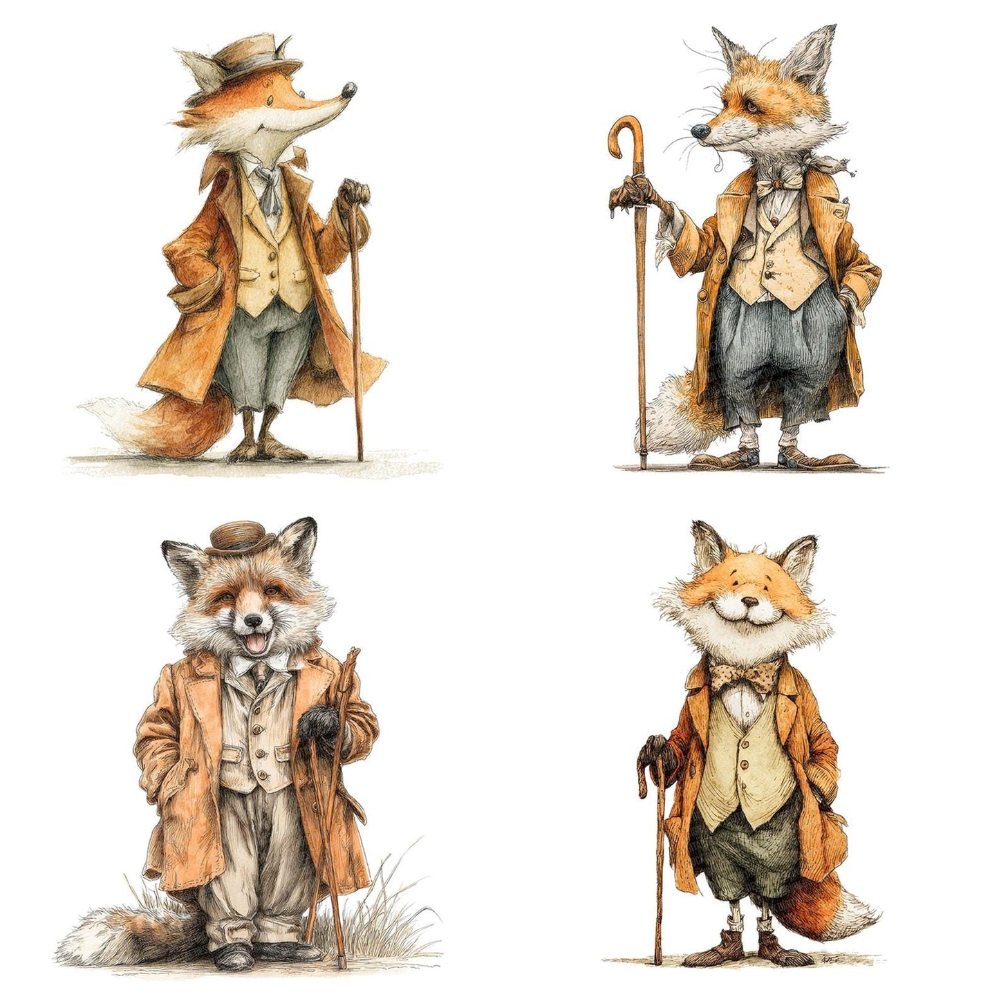 Talking Fox Character Clipart Set (DDD006692)