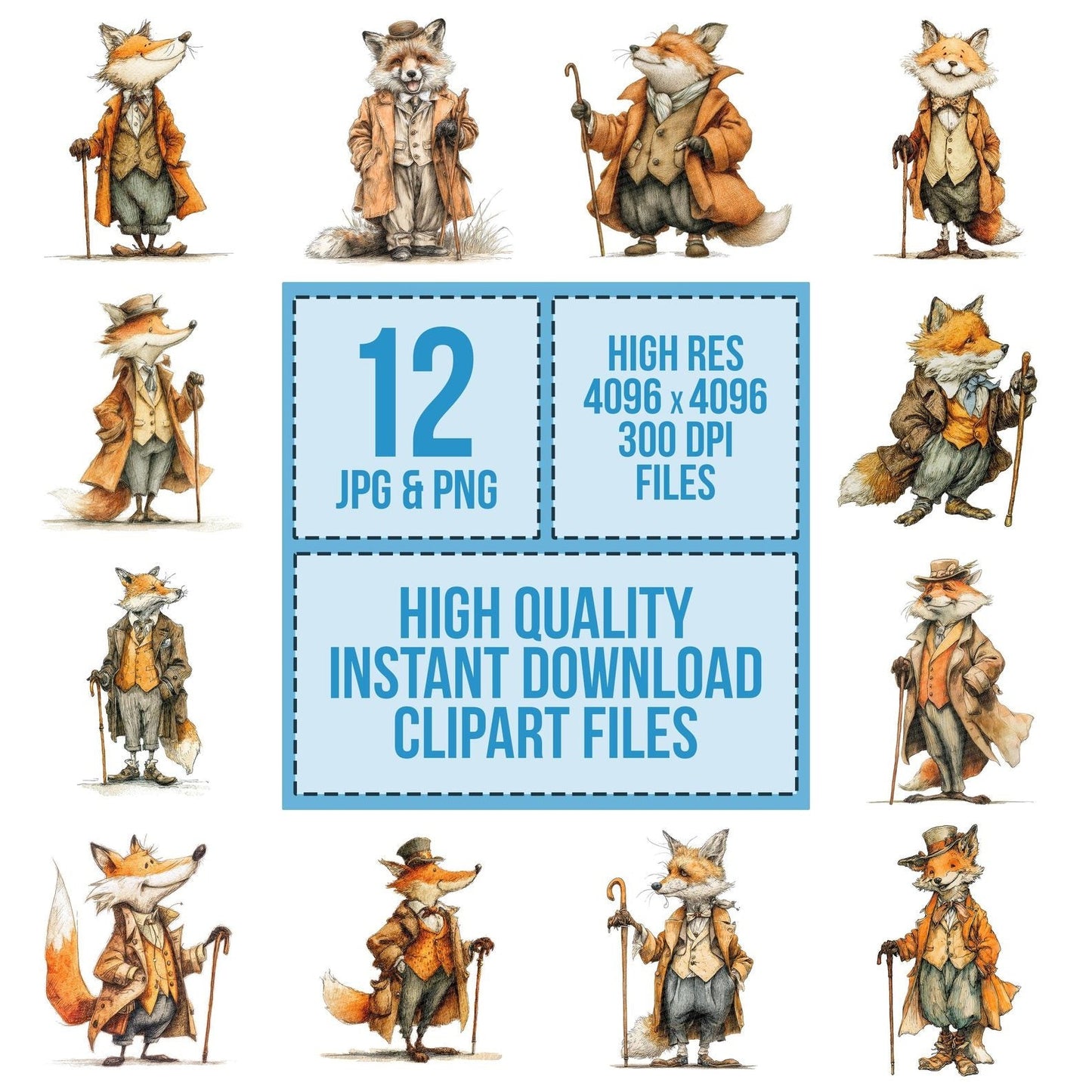 Talking Fox Character Clipart Set (DDD006692)