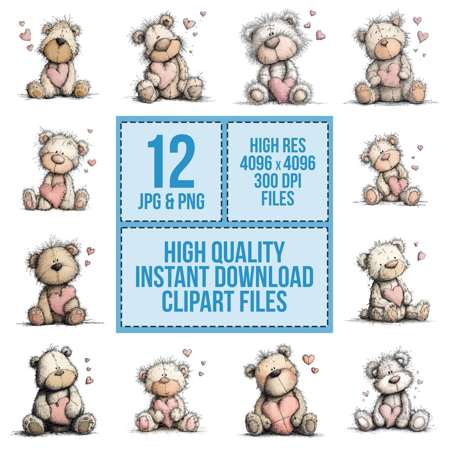 Tatty Bear Valentine Clipart Set (DDD006700)