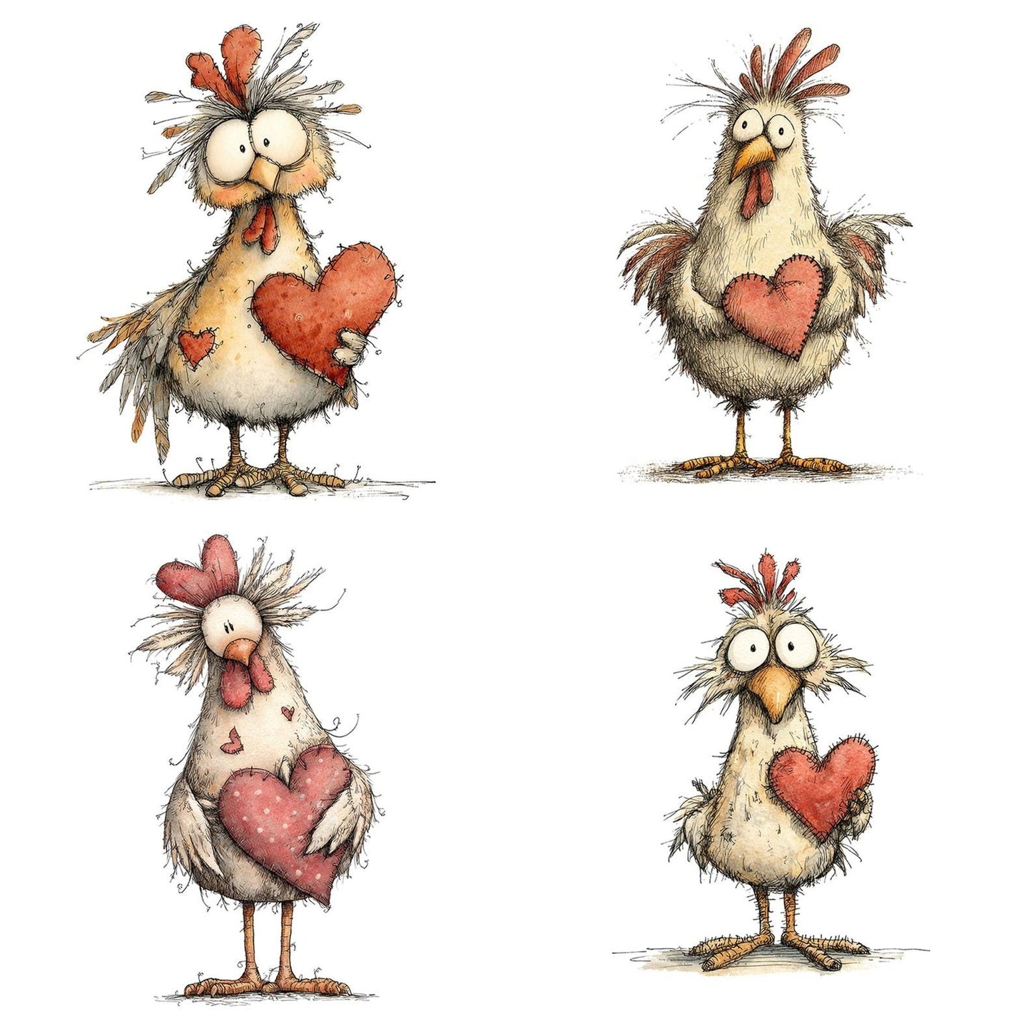 Tatty Chicken Valentine Clipart Set (DDD006701)