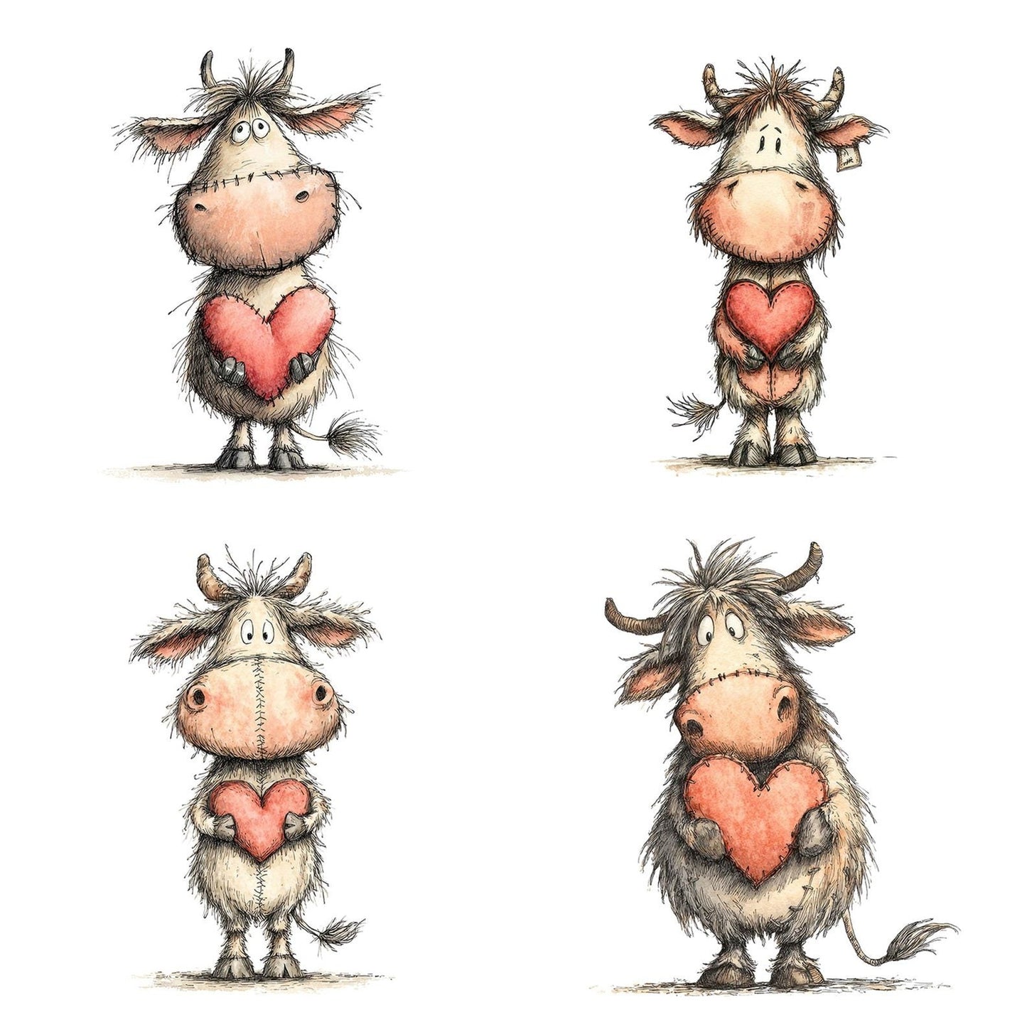 Tatty Cow Valentine Clipart Set (DDD006703)