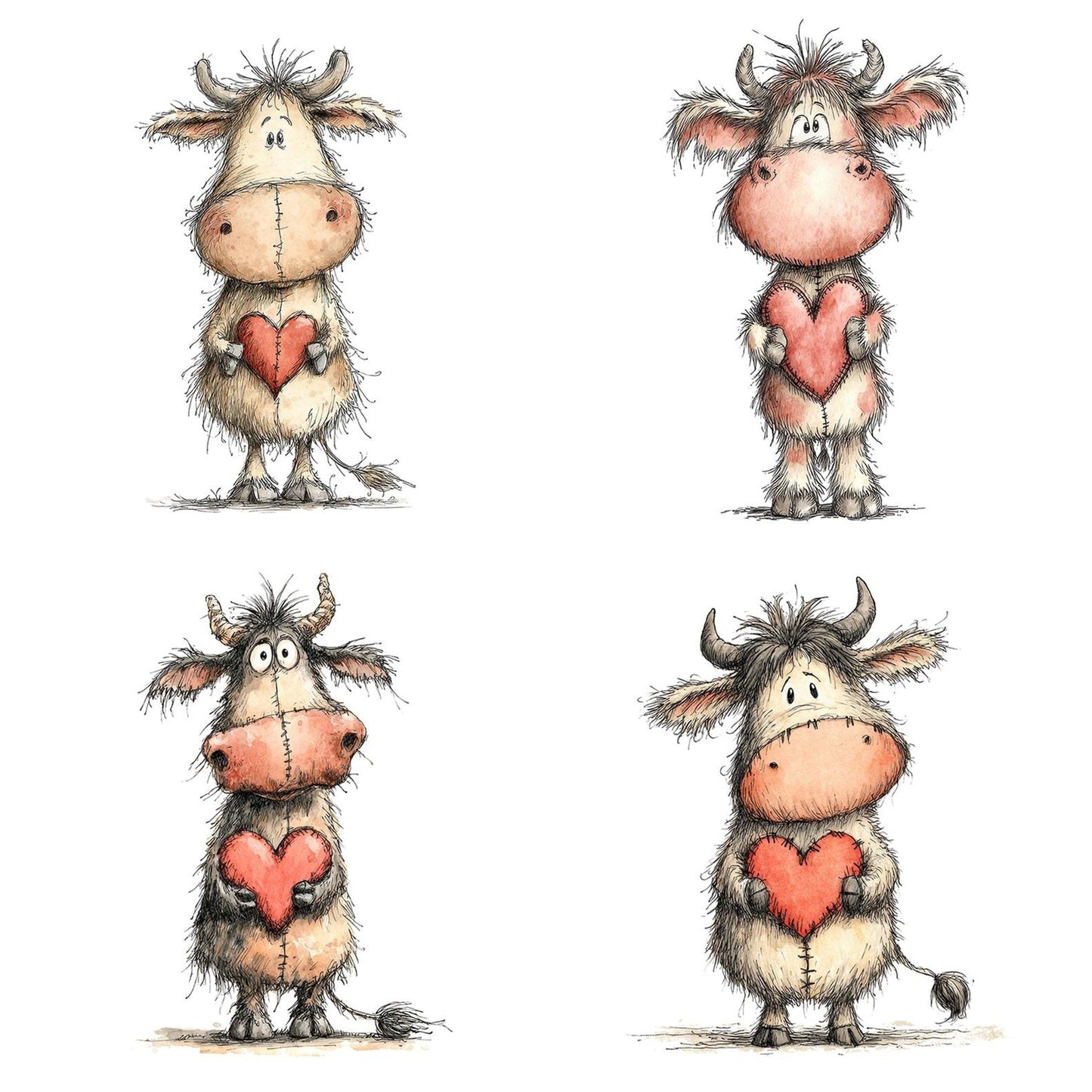 Tatty Cow Valentine Clipart Set (DDD006703)