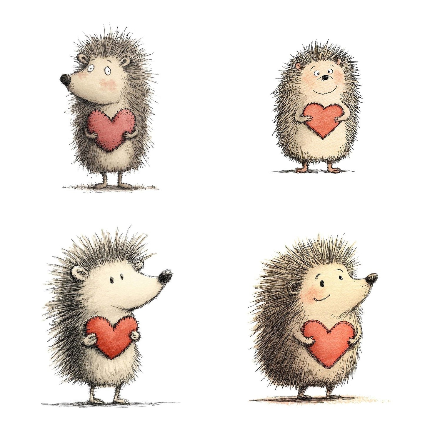 Tatty Hedgehog Valentine Clipart Set (DDD006711)