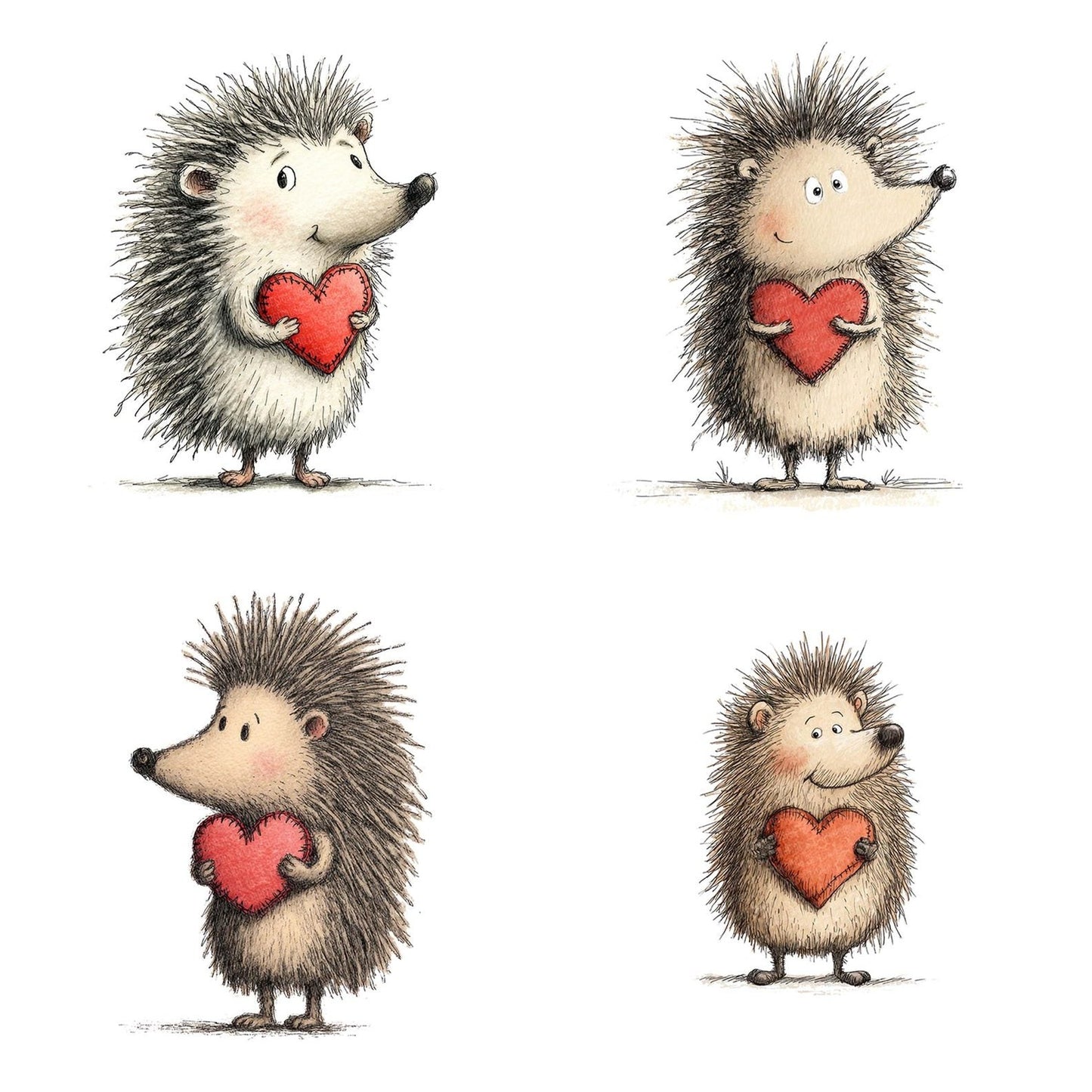Tatty Hedgehog Valentine Clipart Set (DDD006711)
