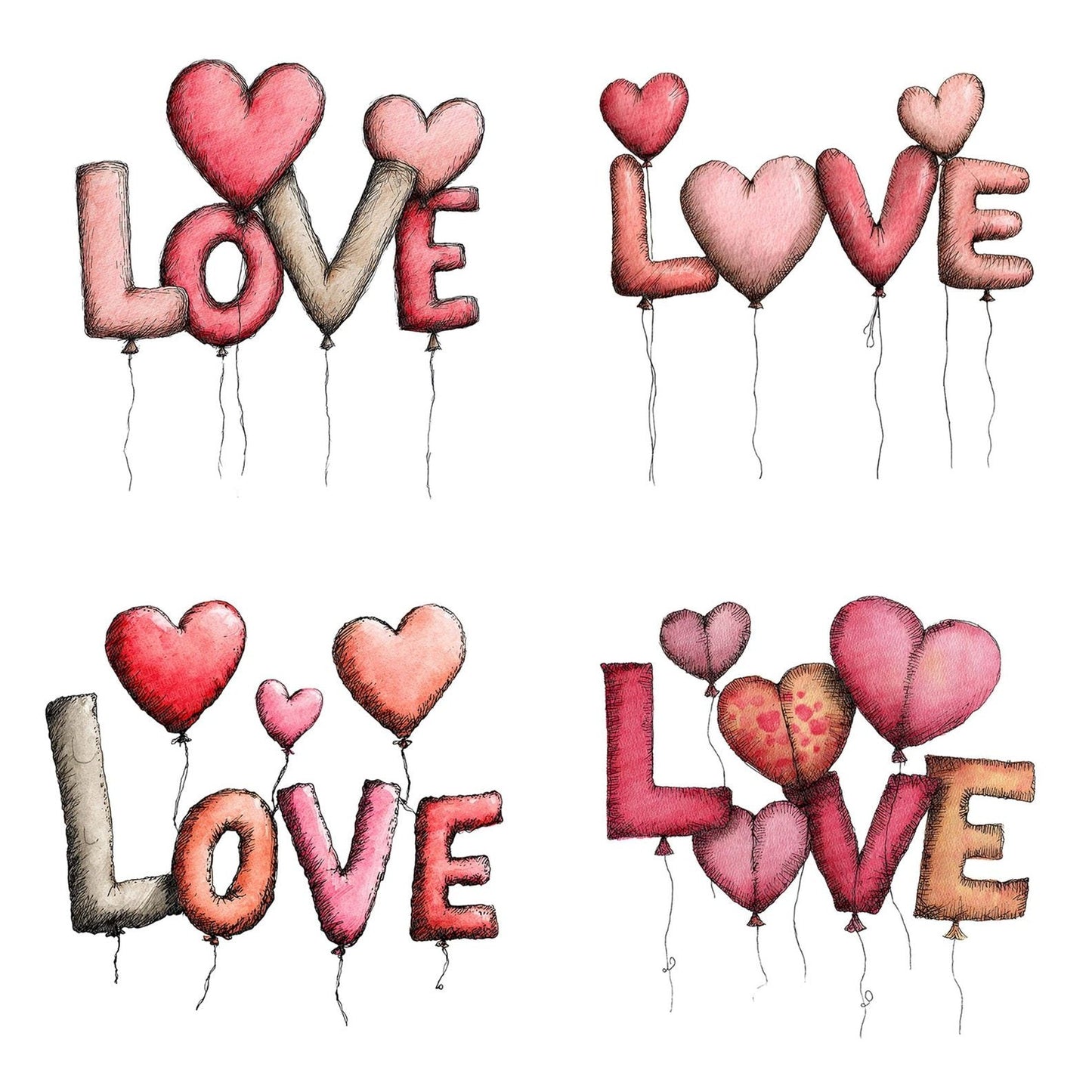 Tatty Love Balloons Clipart Set (DDD006713)