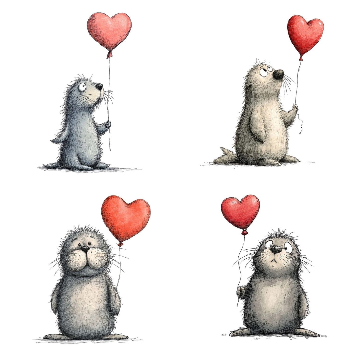 Tatty Seal Valentine Clipart Set (DDD006717)