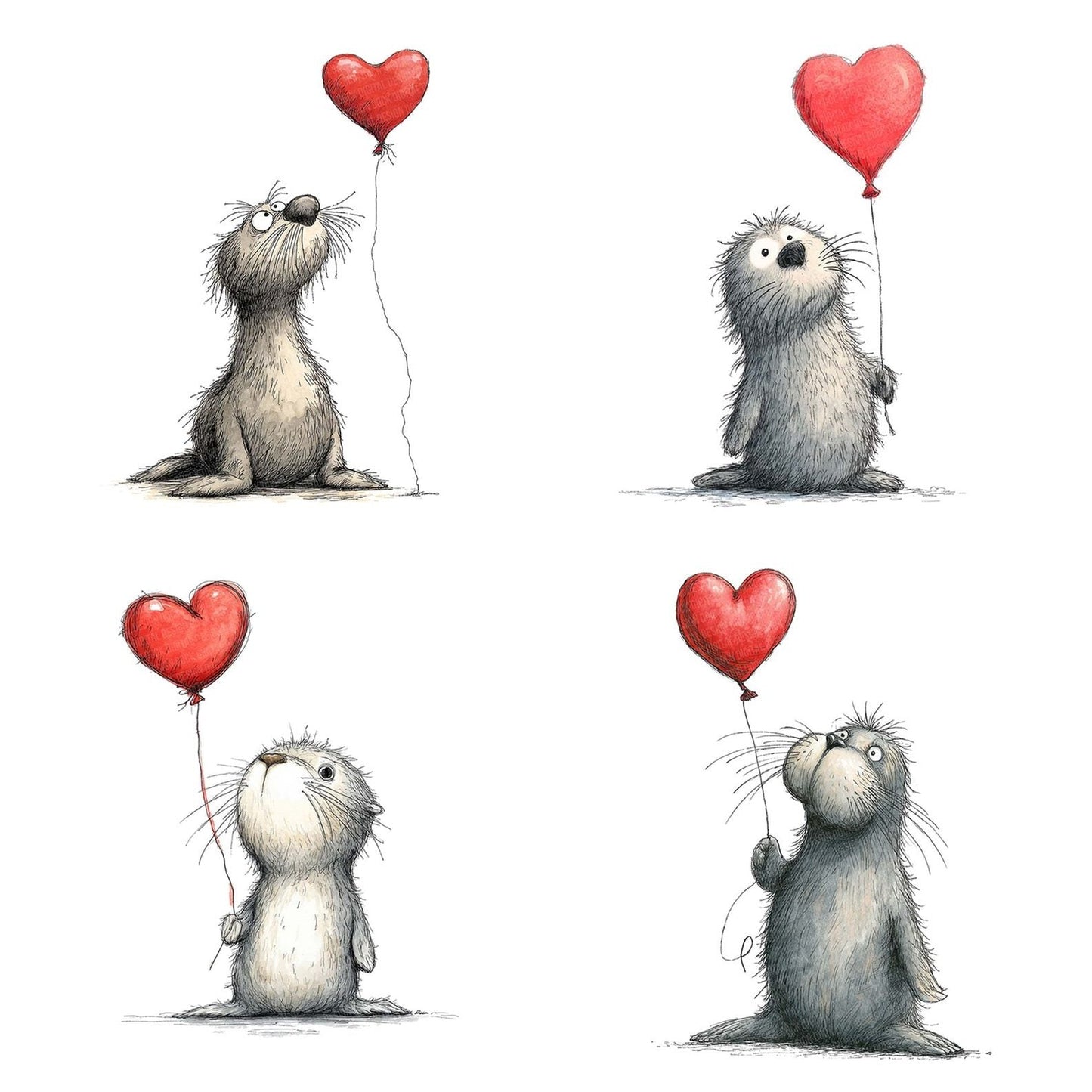 Tatty Seal Valentine Clipart Set (DDD006717)