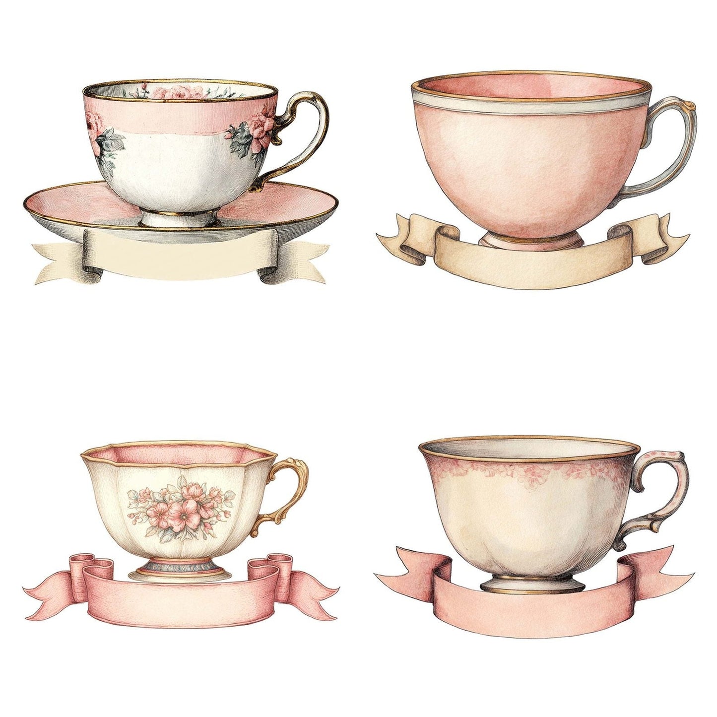 Teacup Banner Clipart Set (DDD006722)