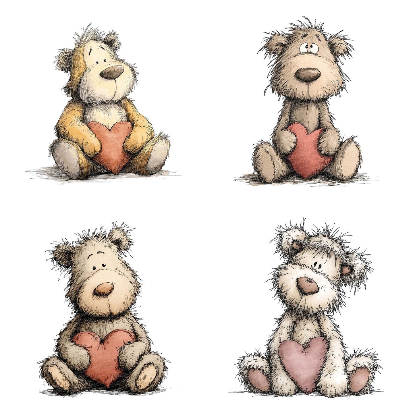 Teddy With Heart Clipart Set (DDD006738)
