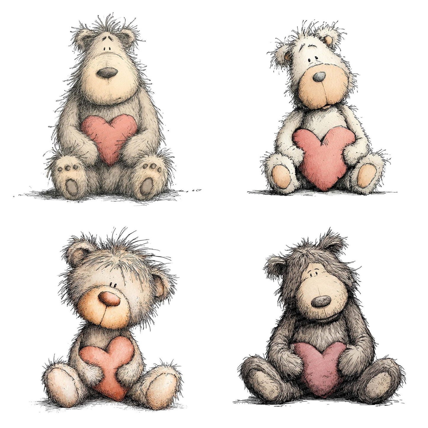 Teddy With Heart Clipart Set (DDD006738)
