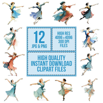 Thirties Swing Dancer clipart set cover showing the designs and file details