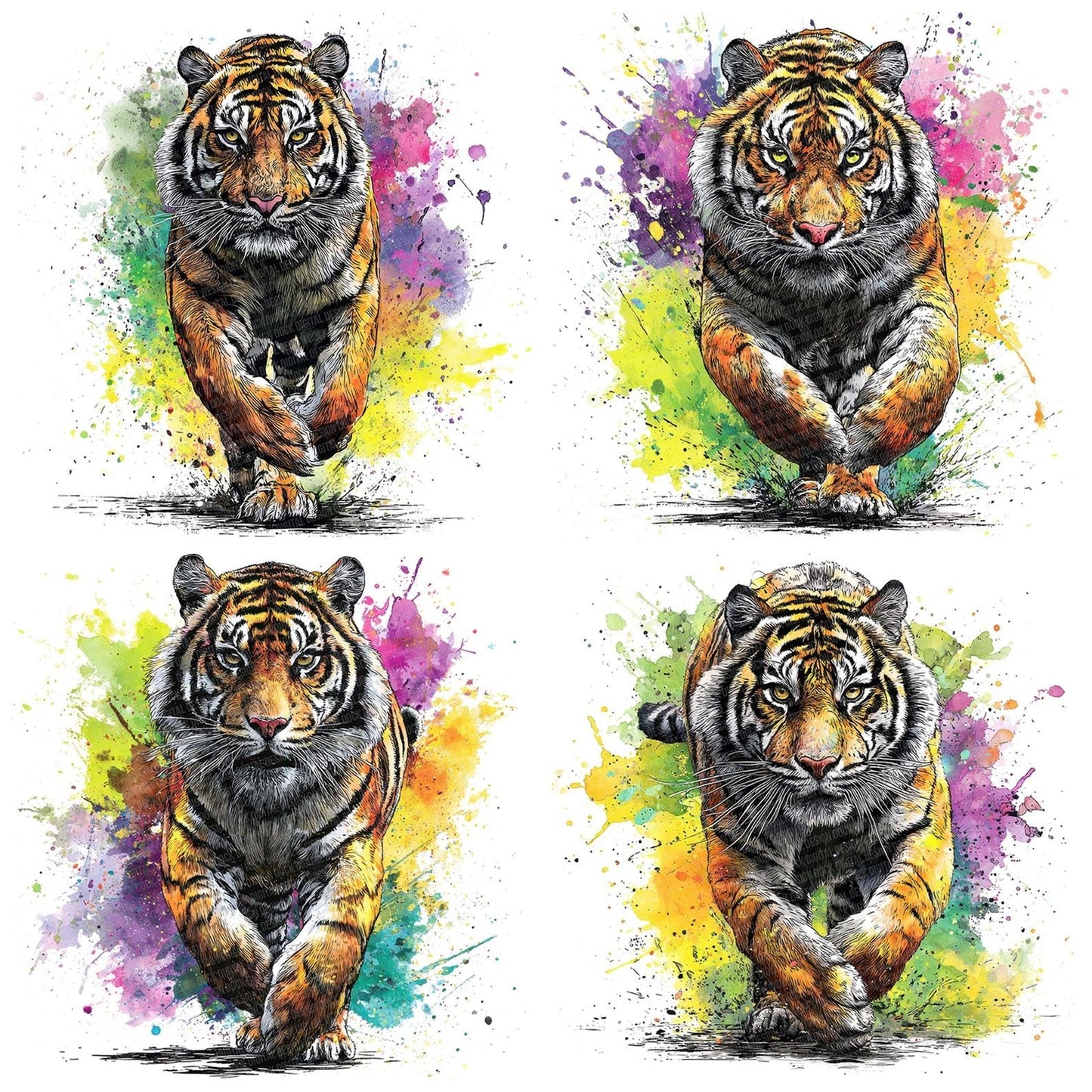Tiger Neon Colour Splash Clipart Set (DDD006755)