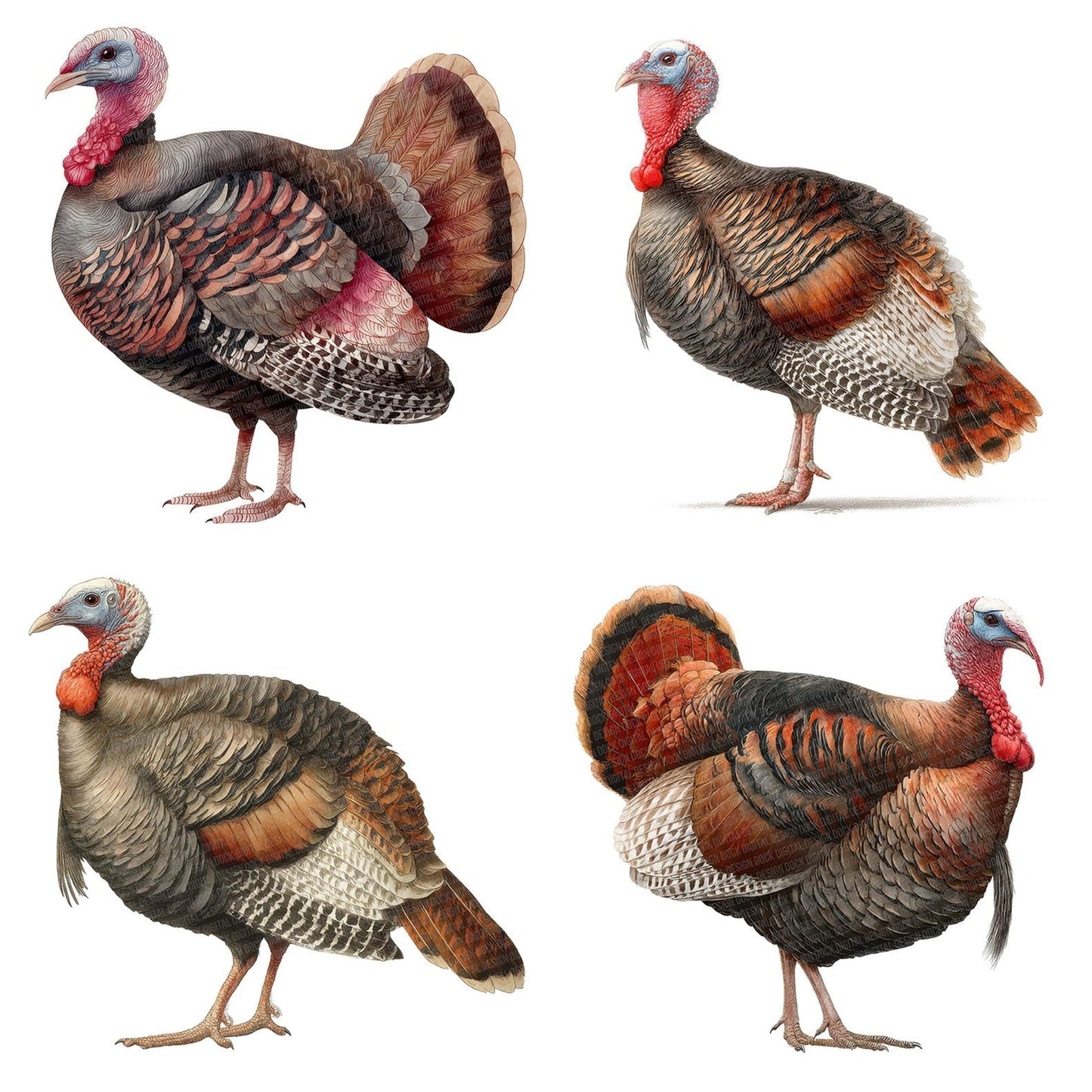 Turkey Side Profile Clipart Set (DDD006789)