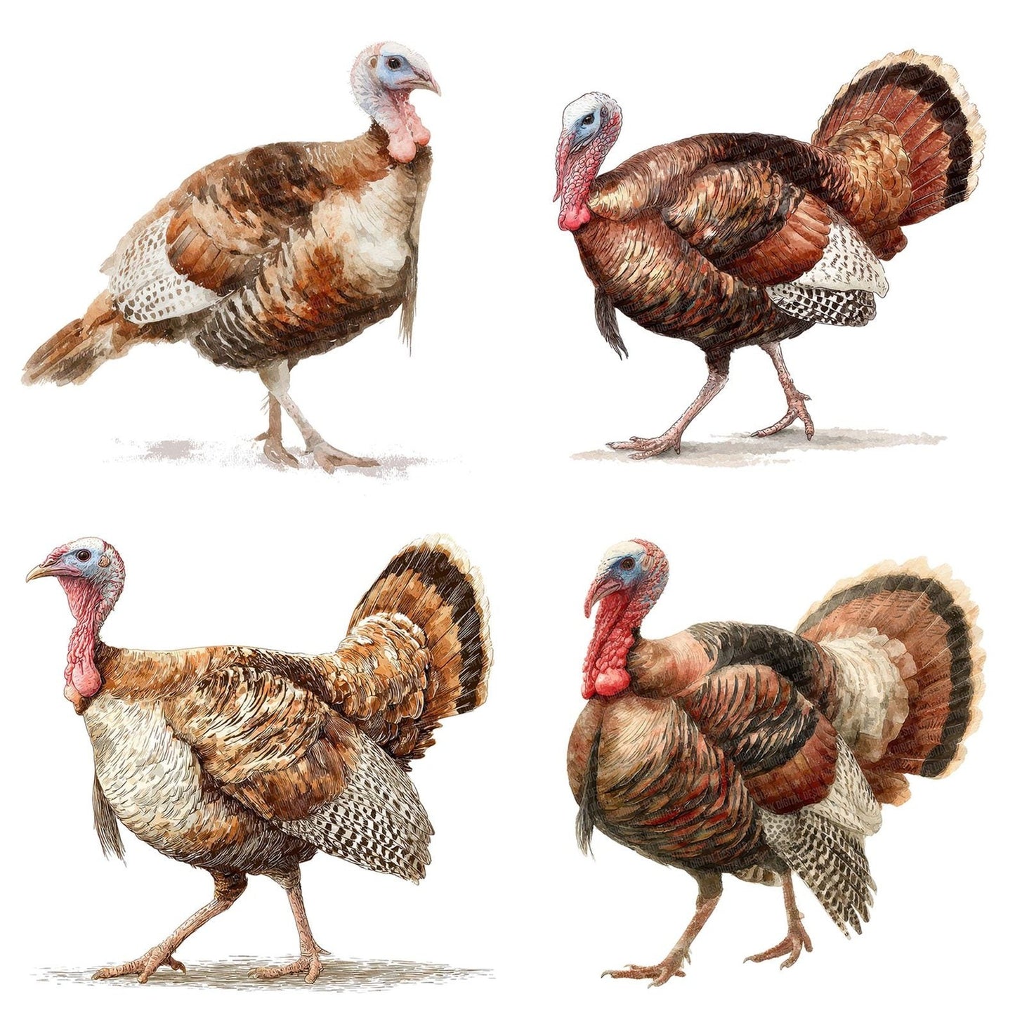 Turkey Walking Clipart Set (DDD006790)