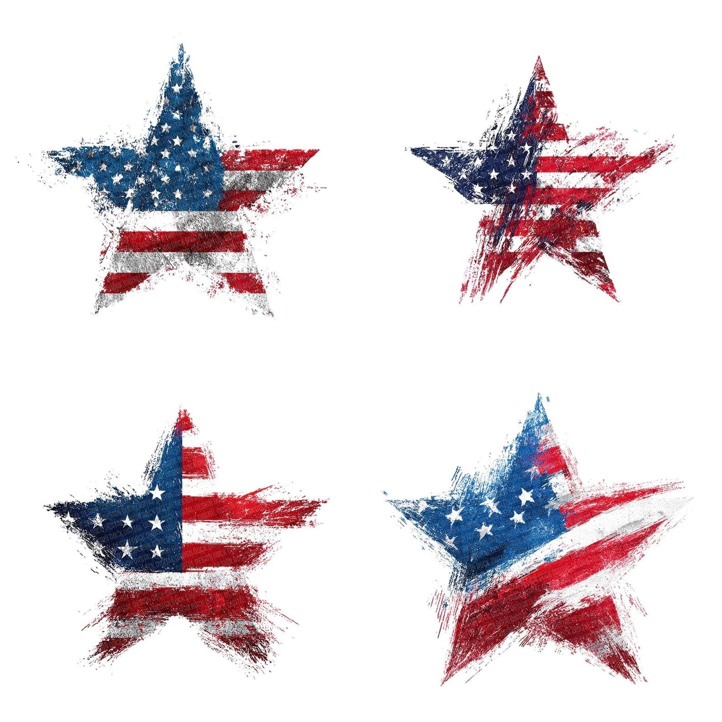 USA Flag Star Grunge Clipart Set (DDD006807)