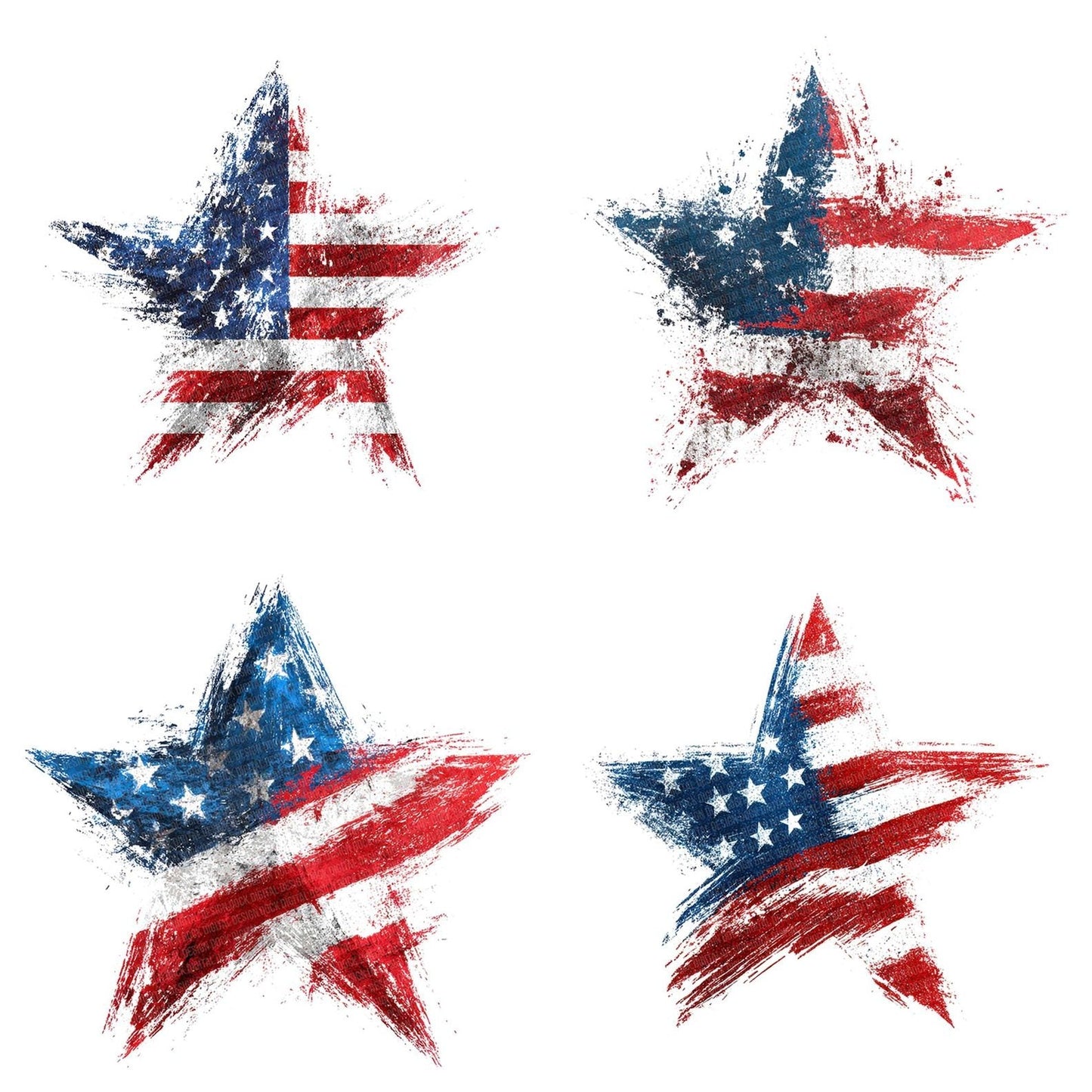 USA Flag Star Grunge Clipart Set (DDD006807)