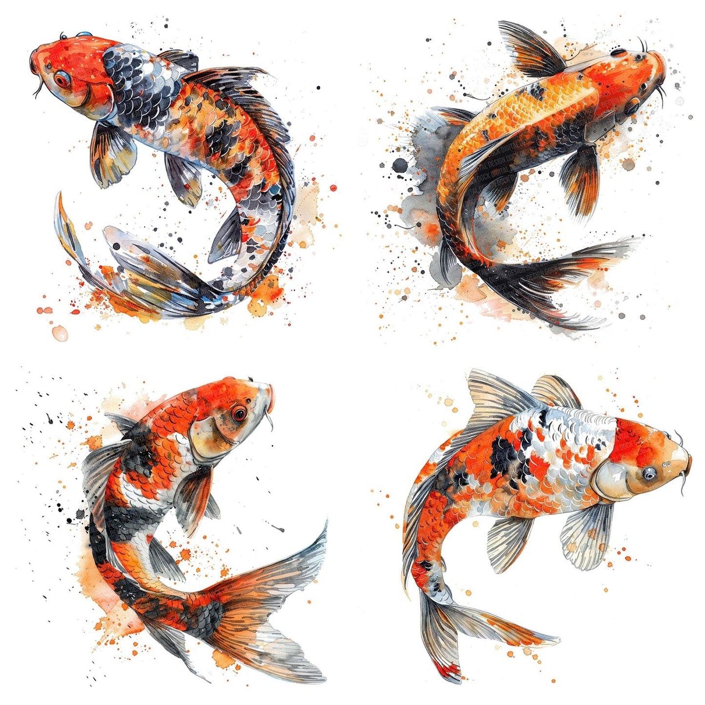 Vibrant Koi Fish Clipart Set (DDD006813)
