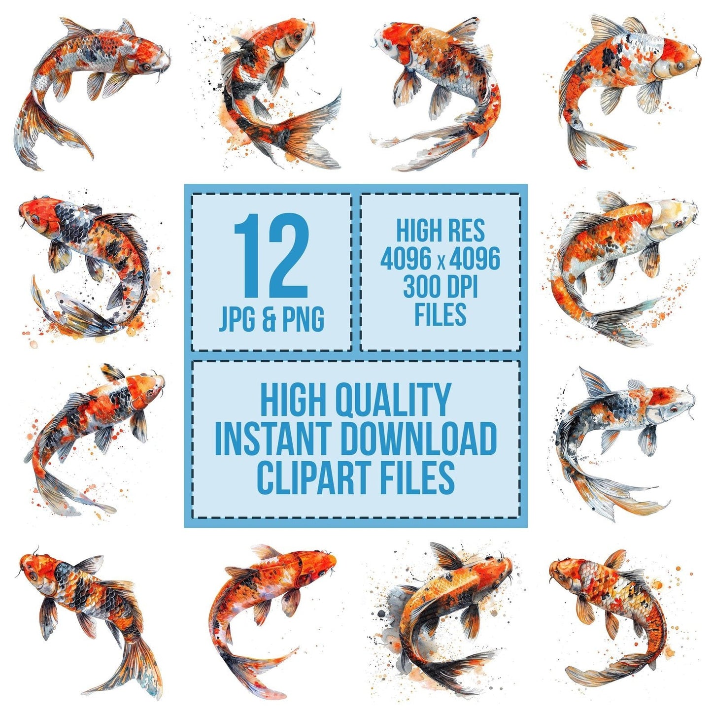 Vibrant Koi Fish Clipart Set (DDD006813)
