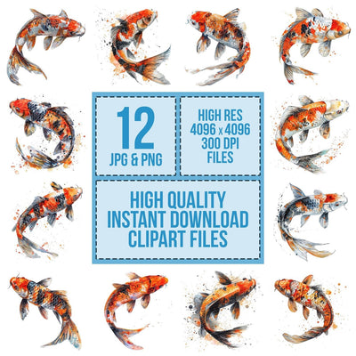 Vibrant Koi Fish Clipart Set (DDD006813)