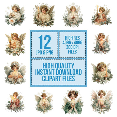 Victorian Christmas Angel Clipart Set (DDD006818)