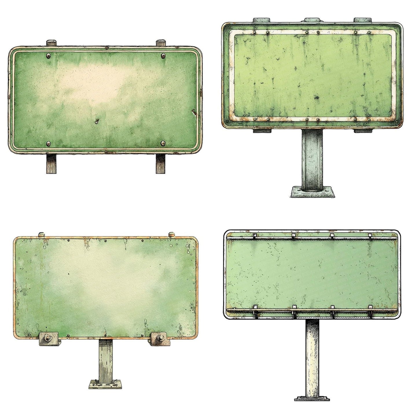 Vintage USA Highway Sign Clipart Set (DDD006935)