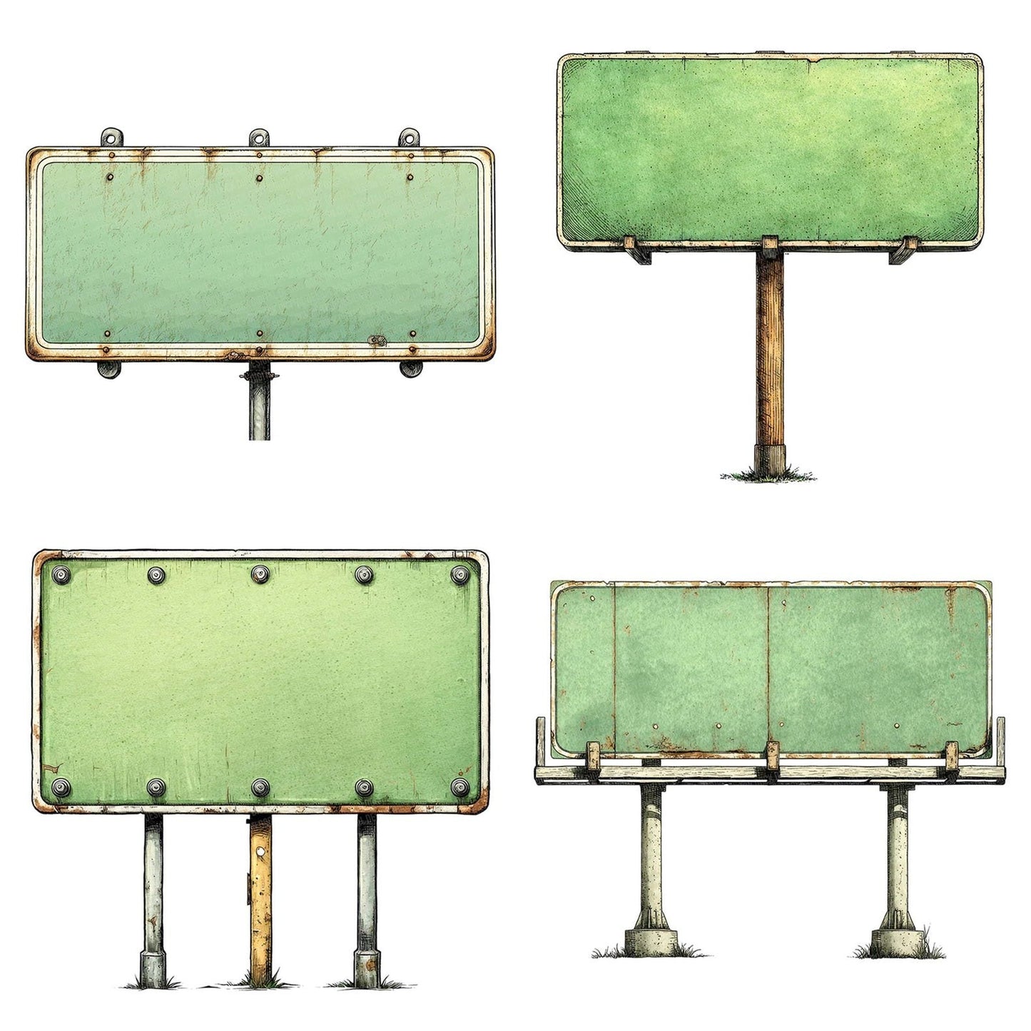 Vintage USA Highway Sign Clipart Set (DDD006935)